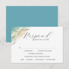 Tarjetas RSVP con la línea de color de agua de ele