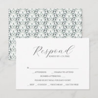 Tarjetas RSVP con patrón verde de selección de com