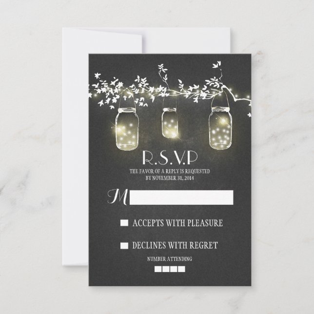 Tarjetas RSVP con timbre de albañilería (Anverso)