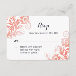 Tarjetas RSVP Coral y Azul