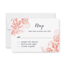 Tarjetas RSVP Coral y Azul