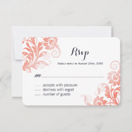 Tarjetas RSVP Coral y Azul