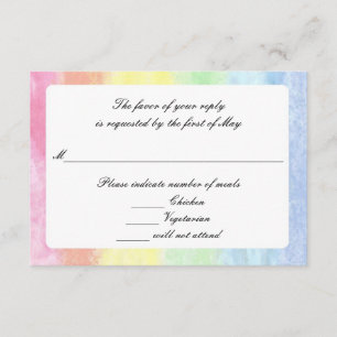 Tarjetas RSVP de "acuarela arcoiris"