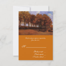 Tarjetas RSVP de arte fino para bodas de otoño.