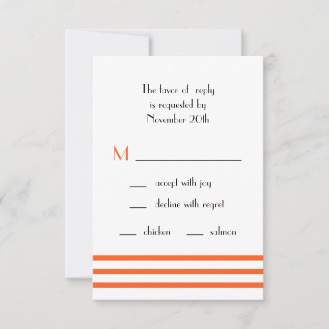 Tarjetas RSVP de bandas modernas (Naranja) (Anverso)