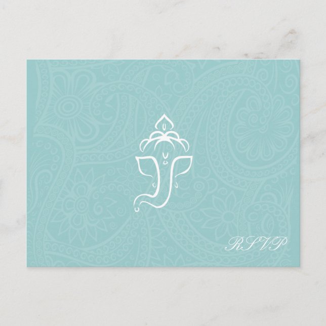 Tarjetas RSVP de Blue Ganesha (Anverso)