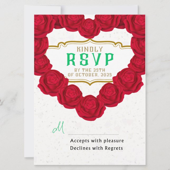 Tarjetas RSVP de boda (Anverso)