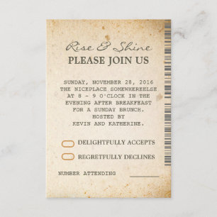 Tarjetas RSVP de Boda Adicional de Brunch Dominica