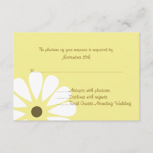 Tarjetas RSVP de boda amarilla y blanca