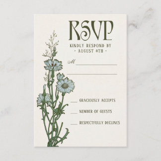 Tarjetas RSVP de boda | Art Nouveau floral
