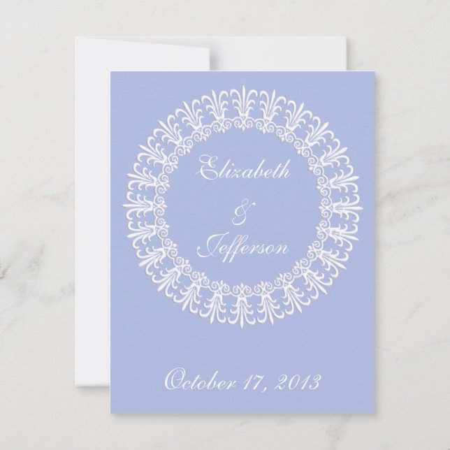 Tarjetas RSVP de Boda Azul 1 Boda (Reverso)