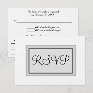 Tarjetas RSVP de boda Black blanco