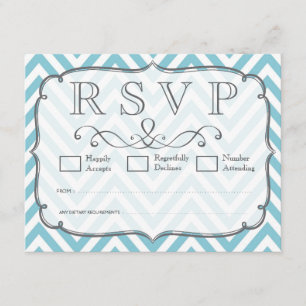 Tarjetas RSVP de Boda Blanca de Chevron con cielo