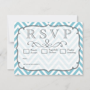 Tarjetas RSVP de Boda Blanca de Chevron con cielo