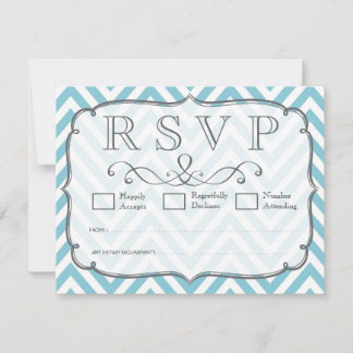 Tarjetas RSVP de Boda Blanca de Chevron con cielo