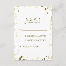 Tarjetas RSVP de Boda Blanca Elegante de Confetti 