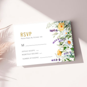 Tarjetas RSVP de Boda Chamomile y Eucalyptus