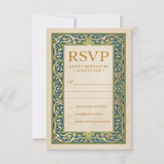 Tarjetas RSVP de boda | Colección de jardines ilum (Anverso)