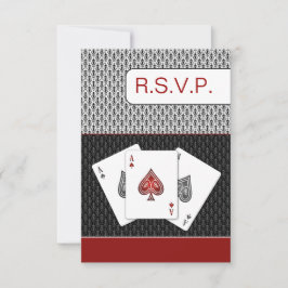 tarjetas rsvp de boda de 3 razas vegas de color ro