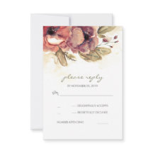 Tarjetas RSVP de boda de acuarela floral