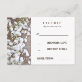 Tarjetas RSVP de boda de aliento de bebé rústico