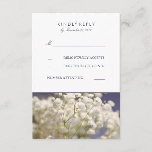 Tarjetas RSVP de boda de aliento para bebé de la m