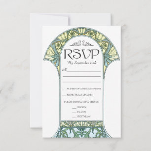 Tarjetas RSVP de Boda de Art Nouveau Colorida (Set