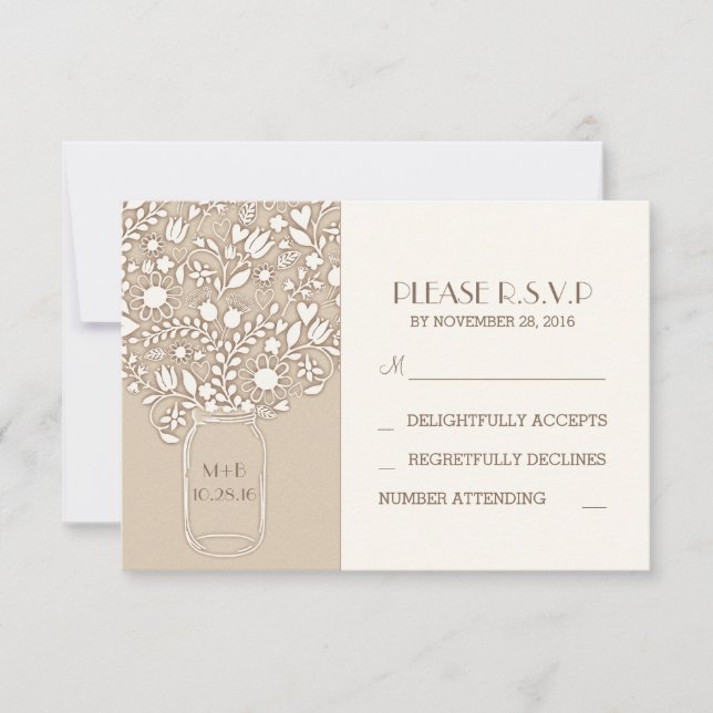 tarjetas RSVP de boda de carabina (Anverso)