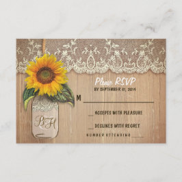 tarjetas RSVP de boda de carabina de girasol