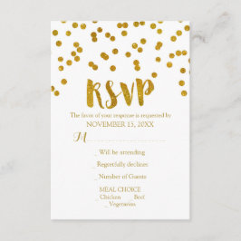 Tarjetas RSVP de Boda de Confetti Gold