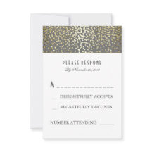 Tarjetas RSVP de Boda de Confetti Gold