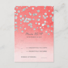 tarjetas RSVP de boda de coral rosa brillante de p