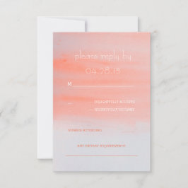 tarjetas RSVP de boda de coral rosa color agua mod