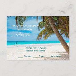 Tarjetas RSVP de Boda de destino de Palm Trees Bea
