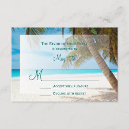 Tarjetas RSVP de Boda de destino de Palm Trees Bea