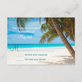 Tarjetas RSVP de Boda de destino de Palm Trees Bea