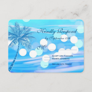 Tarjetas RSVP de Boda de destino Palm Tree Beach