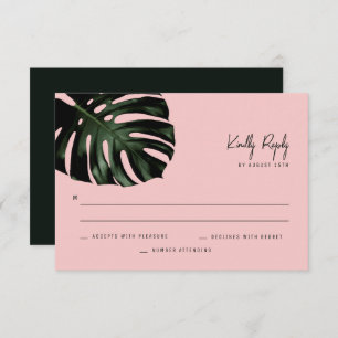 Tarjetas RSVP de boda de destino tropical moderna