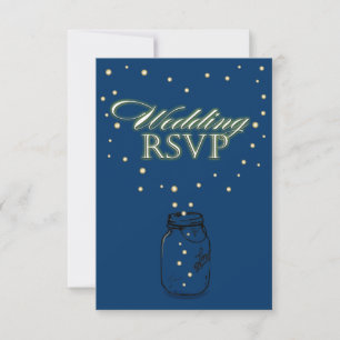 Tarjetas RSVP de Boda de Firefly Wedding de Blue M