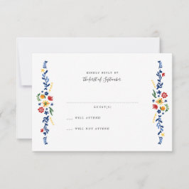 Tarjetas RSVP de boda de Florals con bordado
