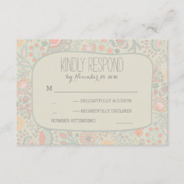 Tarjetas RSVP de boda de flores de corte