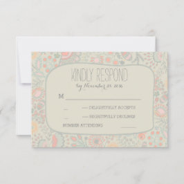 Tarjetas RSVP de boda de flores de corte