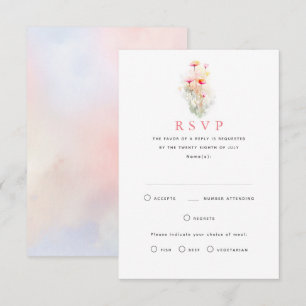Tarjetas RSVP de Boda de Flores Silvestres de Past