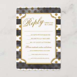 Tarjetas RSVP de Boda de glamour de Purpurina de o