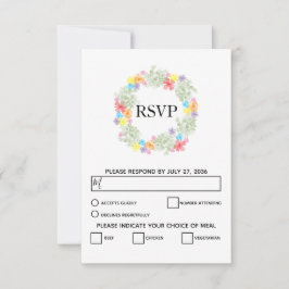 Tarjetas RSVP de boda de guerra de flores rusticas