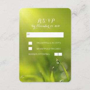 Tarjetas RSVP de boda de hierba verde