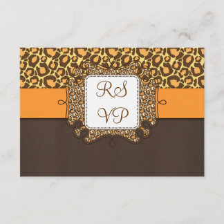 Tarjetas RSVP de boda de impresión de leopardo Nar