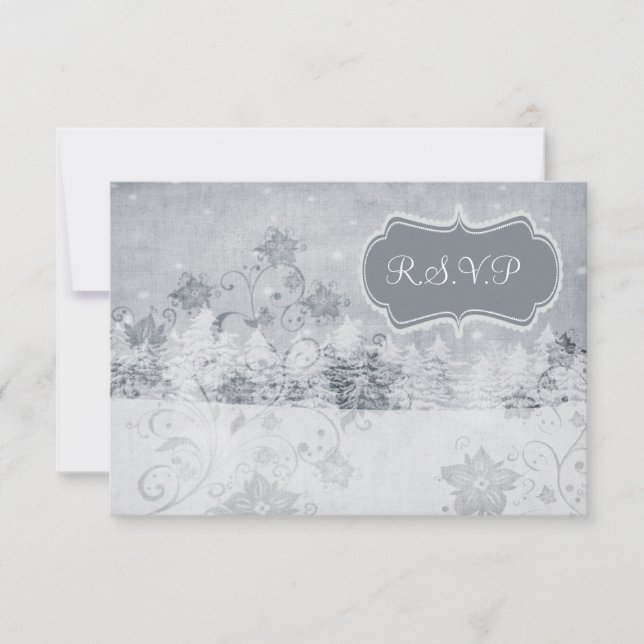tarjetas rsvp de boda de invierno estándar 3.5 x 5 (Anverso)