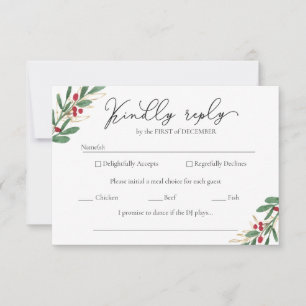 Tarjetas RSVP de Boda de Invierno - Navidades mode