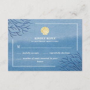 Tarjetas RSVP de Boda de la playa de Coral Reef Se